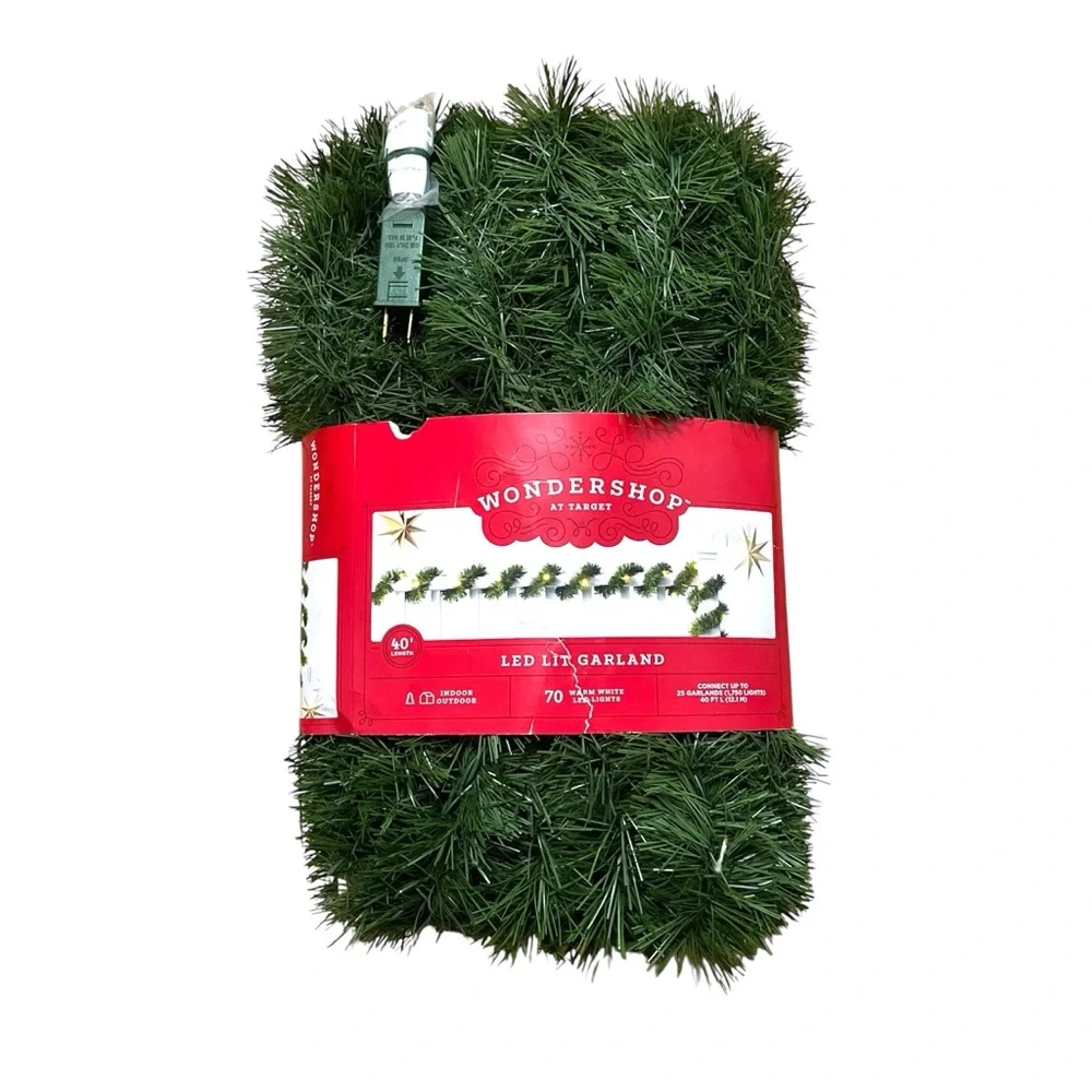 Wondershop Festive Green LED Garland 40 ft